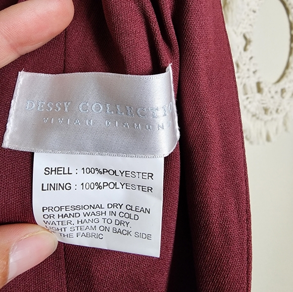 Dessy Collection Draped Backless Crepe Dress With Pockets Womens 12 NWT - Picture 9 of 14